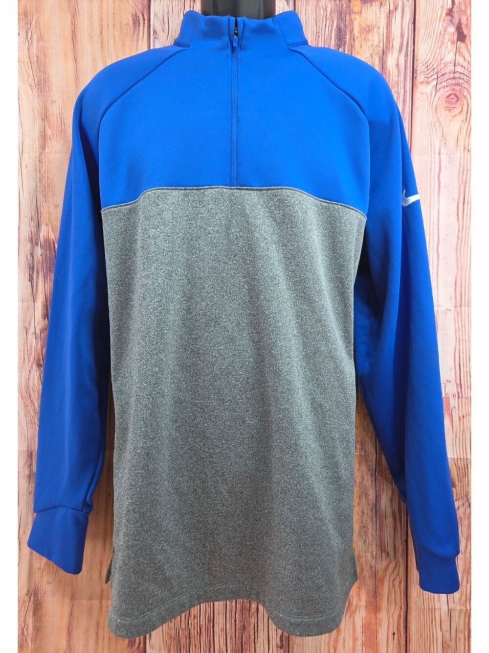 Nike Golf Blue & Gray Quarter-Zip Pullover XL Polyester Mens Athletic Top
